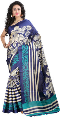 

Softdeal Printed Bhagalpuri Printed Silk Saree(Blue)