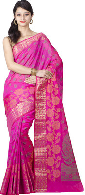 

Chandrakala Woven Banarasi Art Silk Saree(Pink), Light pink
