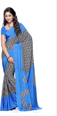 

Hi-Choice Printed Fashion Crepe Saree(Blue)