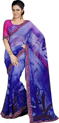 

Parisha Printed Fashion Georgette Saree(Blue, Multicolor)