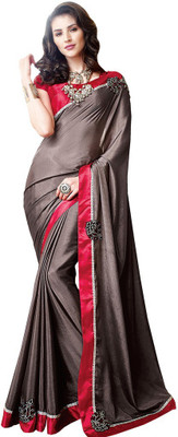 

Desi Butik Embroidered Fashion Chiffon Saree(Brown)