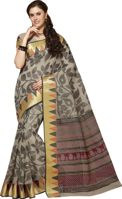 

Gian Creations Printed Daily Wear Cotton Saree(Beige)