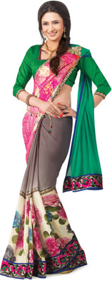 

Indianbeauty Printed, Solid Bollywood Pure Chiffon, Pure Georgette Saree(Multicolor)