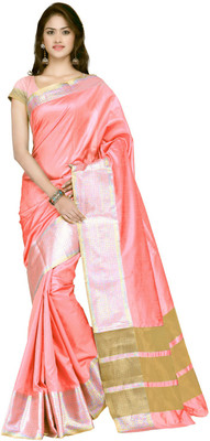 

Suvastram Woven Fashion Tussar Silk Saree(Pink)