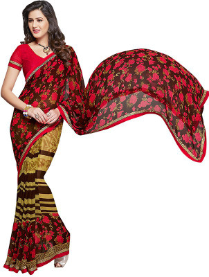 

PSHOPEE Printed Fashion Chiffon Saree(Red)