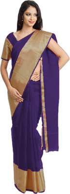 

Javuli Self Design Arani Pattu Handloom Silk Cotton Blend Saree(Purple)