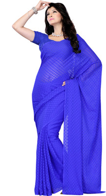 

JTInternational Self Design Fashion Jacquard Saree(Blue)