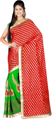 

Desi Butik Embroidered Fashion Jacquard, Art Silk Saree(Multicolor)