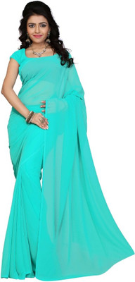 

Surupta Solid Fashion Georgette Saree(Blue), Light blue