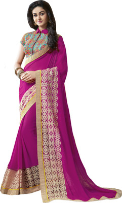 

Archishmathi Embellished Bollywood Chiffon Saree(Purple)