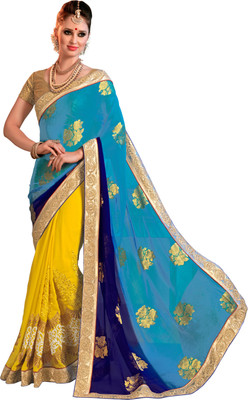 

Jiya Self Design, Embroidered, Embellished Fashion Georgette, Viscose Saree(Pink, Beige), Beige;pink