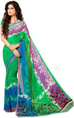 

Khushali Self Design, Printed Fashion Georgette Saree(Green, Multicolor), Green;multicolor;purple