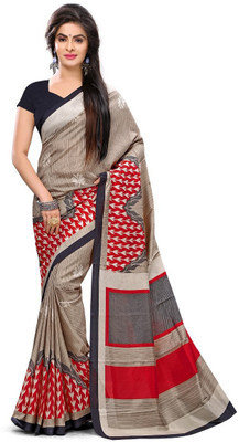 

Urban Vastra Striped Fashion Raw Silk Saree(Brown)