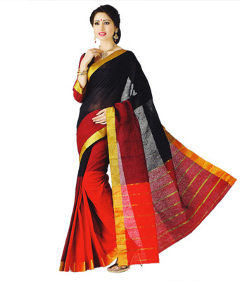 

Miraan Woven Chettinadu Cotton Saree(Black)