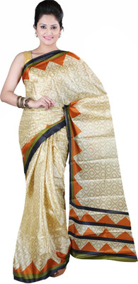 

Anushree Saree Printed Fashion Silk Saree(Multicolor), White