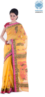 

Tantuja Woven Tangail Cotton Saree(Yellow)