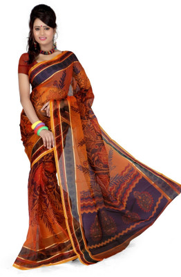 

Cenizas Printed Fashion Cotton Saree(Multicolor), Orange