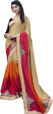 

Jiya Self Design, Embellished, Embroidered Fashion Georgette, Jacquard Saree(Beige, Multicolor)