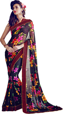 

Jiya Self Design, Printed Fashion Georgette Saree(Blue, Multicolor)