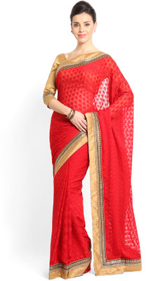 

Soch Self Design Fashion Jacquard Saree(Red)