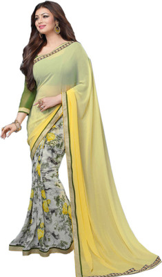 

Radhecreation Printed Bollywood Chiffon Saree(Yellow)