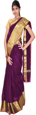 

Javuli Woven Arani Pattu Handloom Silk Cotton Blend Saree(Magenta)