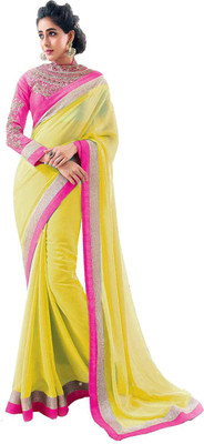 

Indrani Solid Bollywood Georgette Saree(Multicolor), Yellow