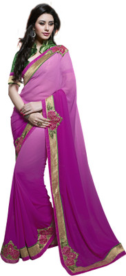 

Jiya Self Design, Embellished, Embroidered Fashion Georgette Saree(Pink)