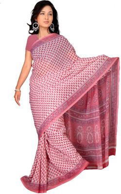 

Khoobee Self Design, Printed Fashion Georgette Saree(Pink)