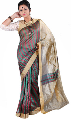 

Anushree Saree Self Design Tant Chanderi Saree(Multicolor), Golden
