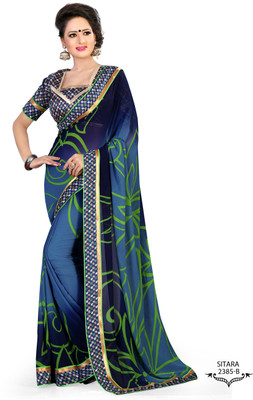 

Indianbeauty Self Design Bollywood Pure Georgette Saree(Blue)