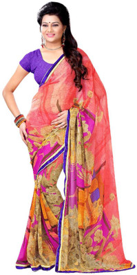 

Dancing Girl Printed Bollywood Georgette Saree(Orange)