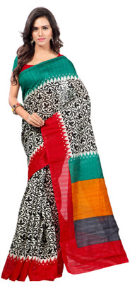 

Sunaina Printed Bhagalpuri Cotton Linen Blend Saree(Multicolor)
