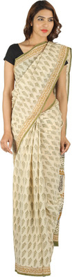 

Khatri Creations Printed Daily Wear Handloom Cotton Saree(Green)