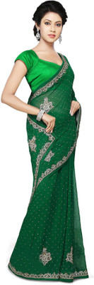 

Aarti Saree Embroidered Fashion Georgette Saree(Green)