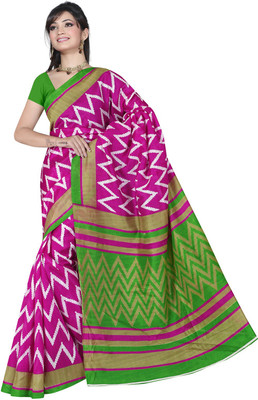 

Lovelylook Printed Daily Wear Art Silk Saree(Pink, Green)