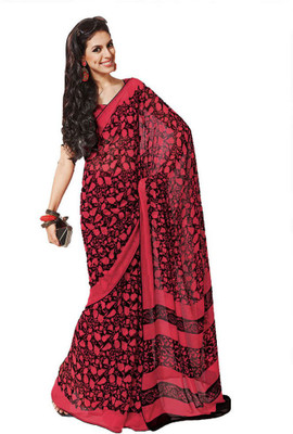 

Indian Wear Online Printed Fashion Pure Chiffon Saree(Multicolor)