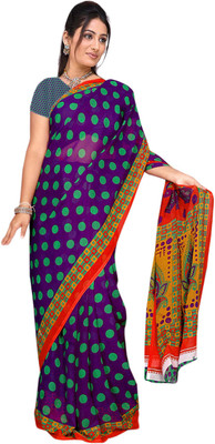 

Jiya Self Design, Printed Daily Wear Georgette Saree(Purple, Multicolor), Purple;multi