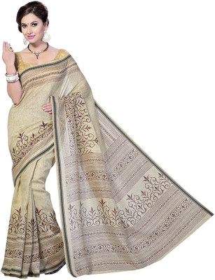 

Rani Saahiba Printed Bhagalpuri Cotton Slub Saree(Brown)