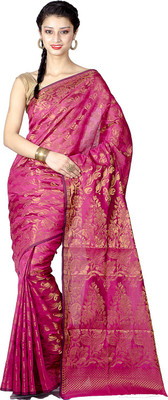 

Chandrakala Woven Banarasi Art Silk Saree(Pink)