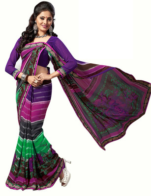 

Parisha Self Design, Printed Fashion Georgette Saree(Pink, Multicolor), Multicolor;pink