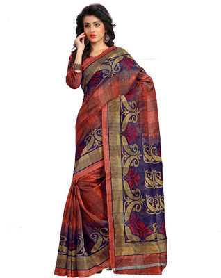 

Urban Vastra Checkered Bhagalpuri Kota Cotton Saree(Red)