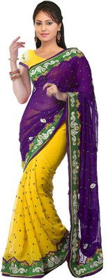 

Parishi Fashion Embroidered Bollywood Georgette Saree(Multicolor)