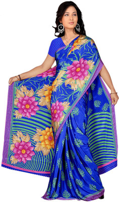 

Vardan Prints Printed Bollywood Crepe Saree(Blue)