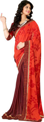 

Saara Printed Fashion Georgette Saree(Maroon, Orange)