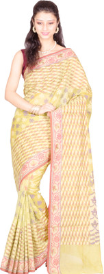 

Chandrakala Self Design Banarasi Cotton Saree(Multicolor), Orange