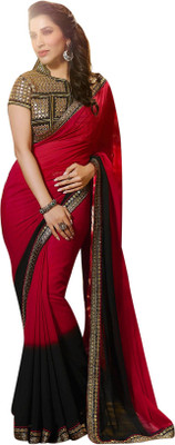 

Brijraj Embellished Fashion Georgette Saree(Magenta, Black), Black;magenta