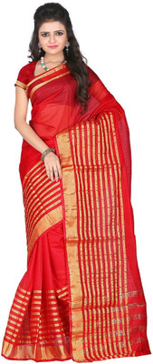 

Roopkala Silks Solid Fashion Art Silk Saree(Red)