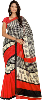 

Suvastram Printed Daily Wear Cotton Linen Blend Saree(Multicolor)