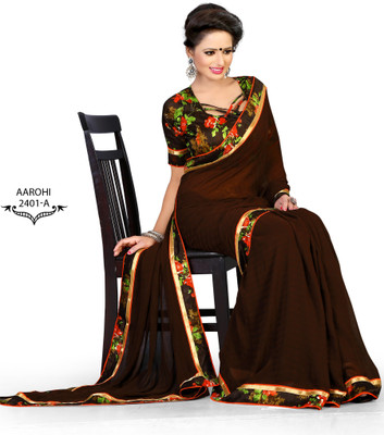 

Indianbeauty Self Design Bollywood Satin, Chiffon Saree(Brown)